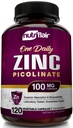 Nutric Flair Pikolinian cynku 100mg, 120 Kapsułki - Wegan, Non-GMO, Made in USA, Trzyczęściowy test laboratoryjny