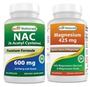 Najlepsi naturalni NAC 600 mg & Magnezu Glicynian 425 mg