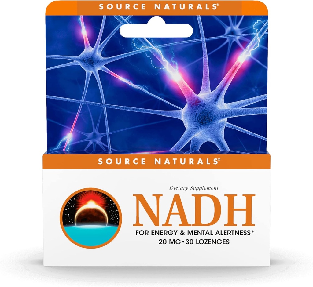 Źródło Naturals NADH 20mg, Boost Energy and Mental Alertness * - 30 Lozenges