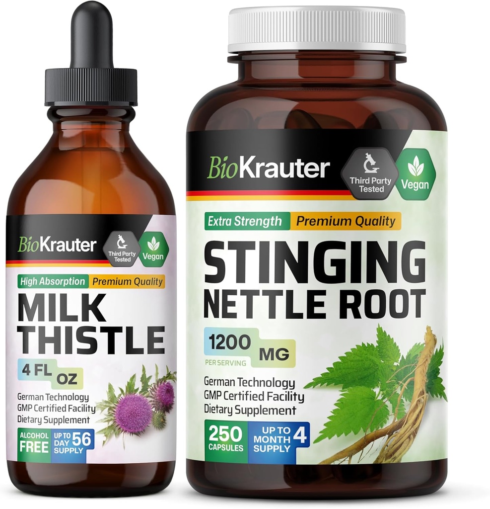 BIO KRAUTER Mleko cienka nalewka 4 Fl. Oz. & Stinging Nettle 250 Kapsułki