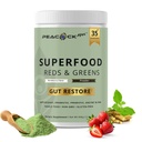 Superfood Reds & Zielone Proszek - 11.64 oz, Prebiotyki i Probiotyki dla zdrowia trawiennego, Super Zielone Proszek z Ashwagandha dla zdrowia Gut, Immunitet, Przeciwutleniacze, Wegan, Non-GMO
