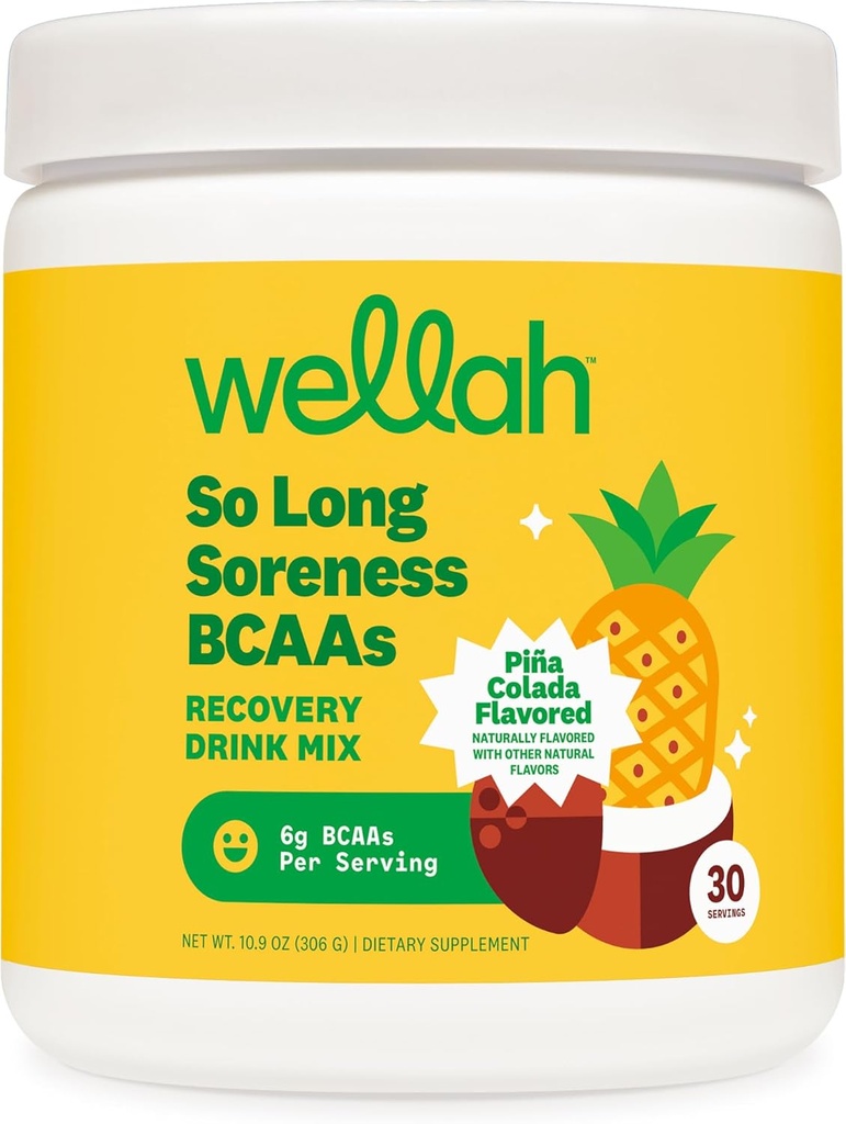 Wellah Tak długa bolesność BCAA Proszek (Pina Colada Flavored) 30 Sługi - z kompleksem nawodnienia