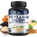 BMVINVOL Psyllium Husk Kapsułki Fiber Suplement z kozieradką, kurkuma, Ginger, Pieprz czarny - Wsparcie Digestive System, Zdrowie jelit - 240 Licz 4 Miesiące dostaw