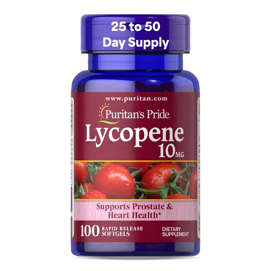 Puritan Pride Premium Lycopene 10mg, Suplement diety dla prostaty, przeciwutleniacz, Heart Health, i ogólne wsparcie zdrowia, 100 Softgels szybkiego wydania