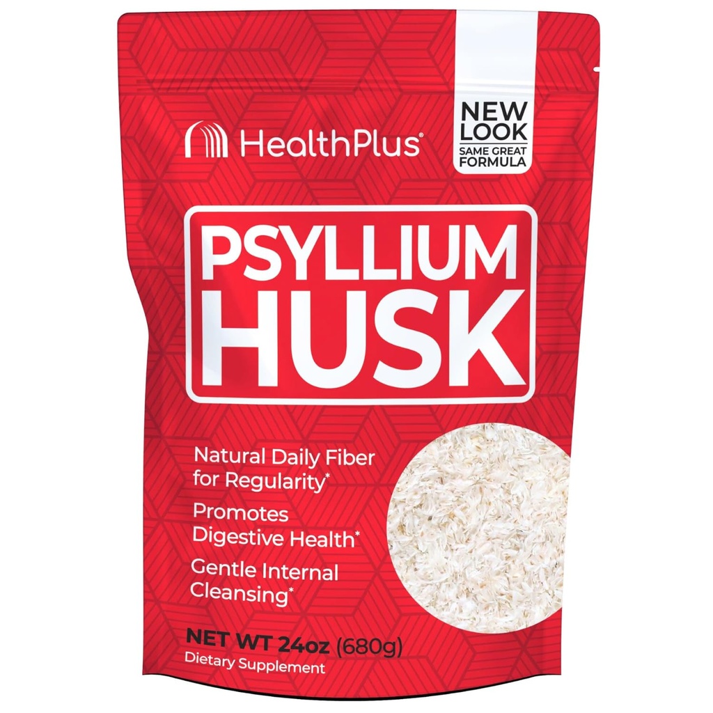 Zdrowie Plus, Pyllium Husk, 24 oz, 96 Służenie - Natural Detox, Codzienna dietetyczna Fiber Suplement, Zaparcia Relief, Delikatny Gut Cleanse, Keto Pieczenie