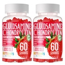 Glukozamina Chondroitin Gummies z musm & Elderberry Extra Siła - Joint Support, Antyoksydant Immune Support Supplement dla dorosłych, mężczyzn i kobiet. 120 gumek truskawkowy