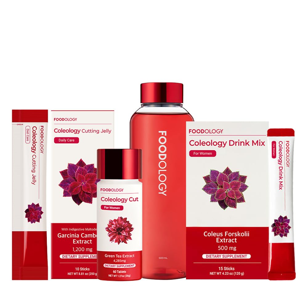 FOODOLOGY Fat Burner Red Line Coleology Drink Mix & Coleology Cut & Cutting Jelly & Water Bottle