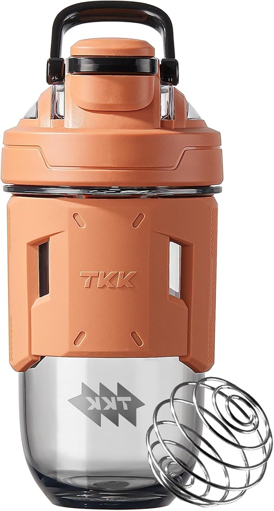 Butelka TKK 24oz Shaker Protein z mieszanką Ball, BPA Free Tritan Plastic, Leak- Proof, One- Touch Lid, Non-Slip Grip, Sport & Fitness Use