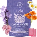 Laki Naturals Lavender Rumomile Calm Mood Functional Herbal Lozenges (14ct) Throat & Calming Hard Candies with Magnez, Ashwagandha, California Poppy & Valerian. Wegan, Cukier wolny, Gluten wolny