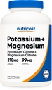 Nutricost Potasu (99 mg) Magnezu (210 mg) Cytraty, 240 Kapsułki - Nie-GMO, Gluten Free