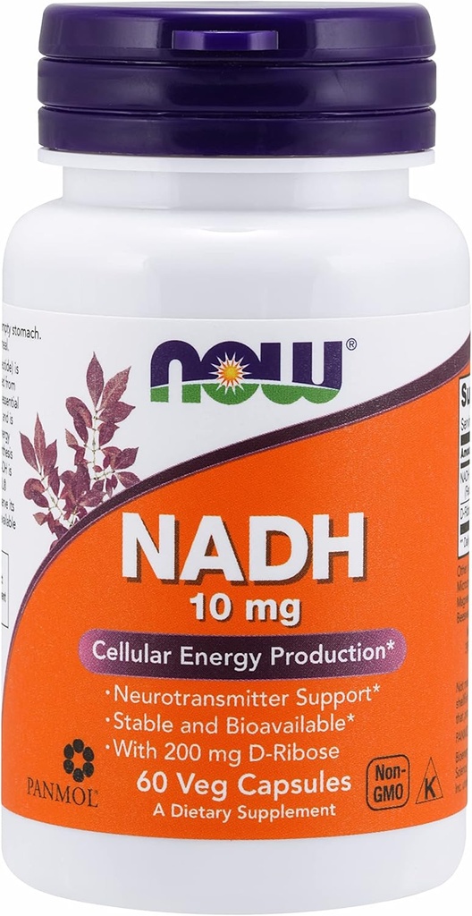 Teraz żywność NADH z Ribose, 10 mg, 60 Vcaps