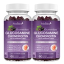 Mulittea Glukozamina Gummies Chondroitin - Dodatkowa siła Joint Supplement Supplement with MSM & Elderberry for Natural Joint, Antyoksydant Immune Support for Adult, Men & Women - (2 Pack)
