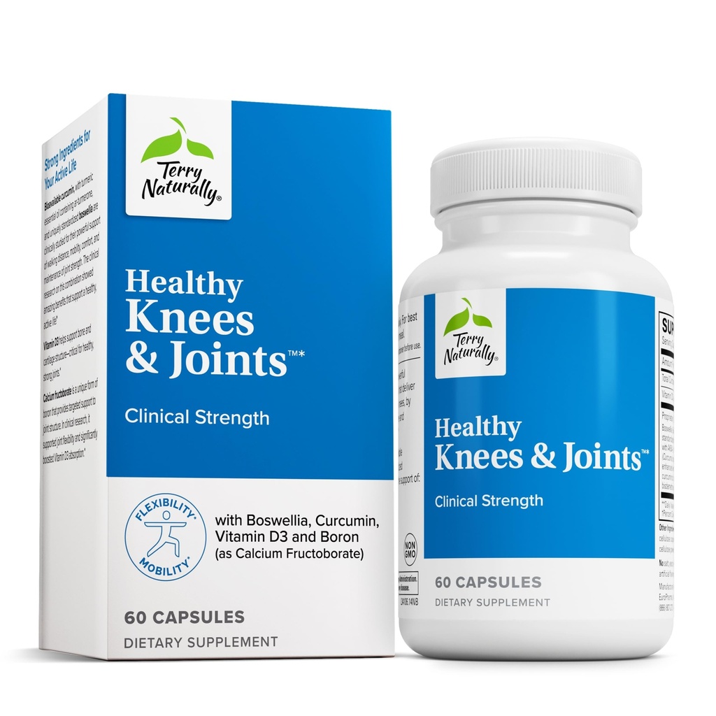Terry Natural Healthy Knees & Joints - Suplement diety do wsparcia zdrowia kości i wspólnej elastyczności - Zdrowe Knee & Hip Pomoc z Fruktoboratu wapnia - 60 Kapsułki