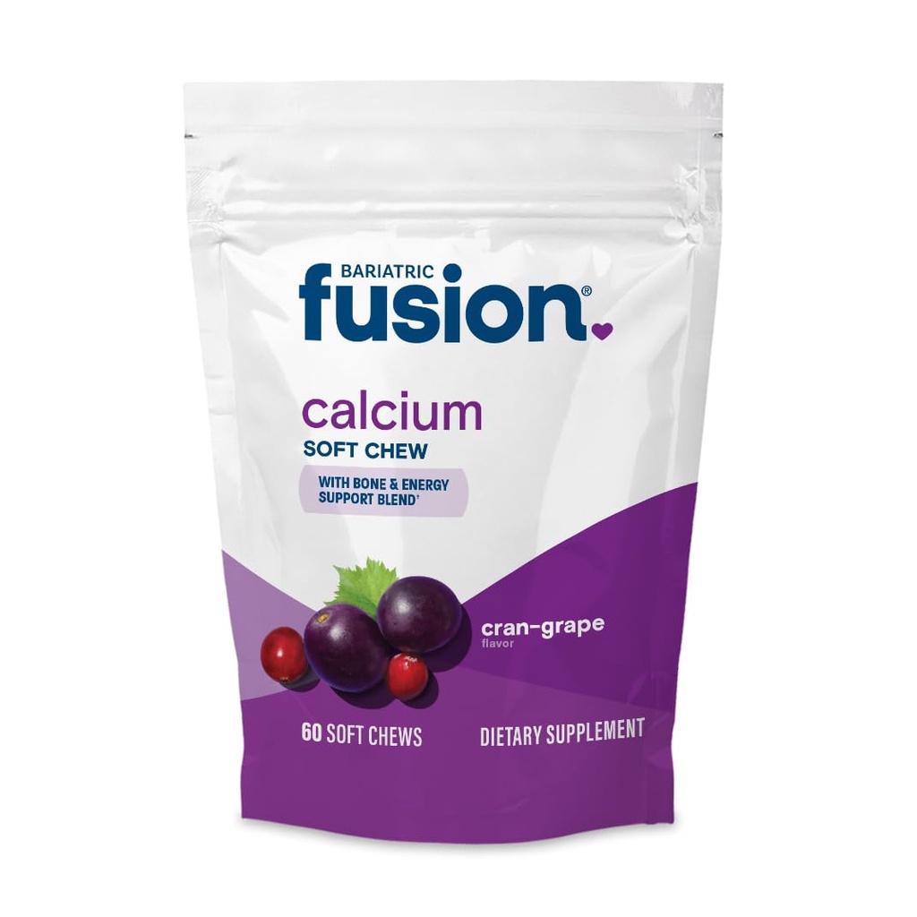 Bariatric Fusion Bariatric Supplement Wapnia Supplement Chews 124; Wapnia Citrate with Witamina D3 Bariatrital Witamina 124; Sugar Free Chewable Agregable 124; 500mg Agregat 124; Żurawiny Grapee Agregat 124; 60 Hrabia