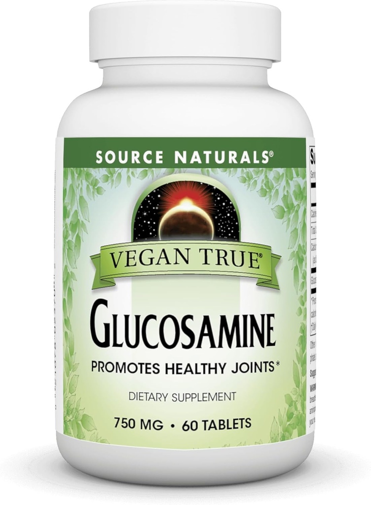 Źródło Naturals Vegan True Glukozamina, Promotes Healthy Joints *, 750 mg - 60 tabletek