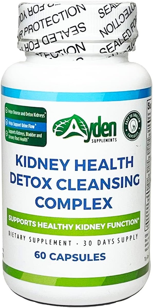 Nerka Zdrowie Detox Cleansing Complex - 1,110 mg, Wspiera Nerki, Bladder, Trakt moczowy, Zioła, 21 Składniki, Żurawina 400 mg, Astragalus 200 mg, Korzeń, Żwir, Uva Ursi, 60 Kapsułki