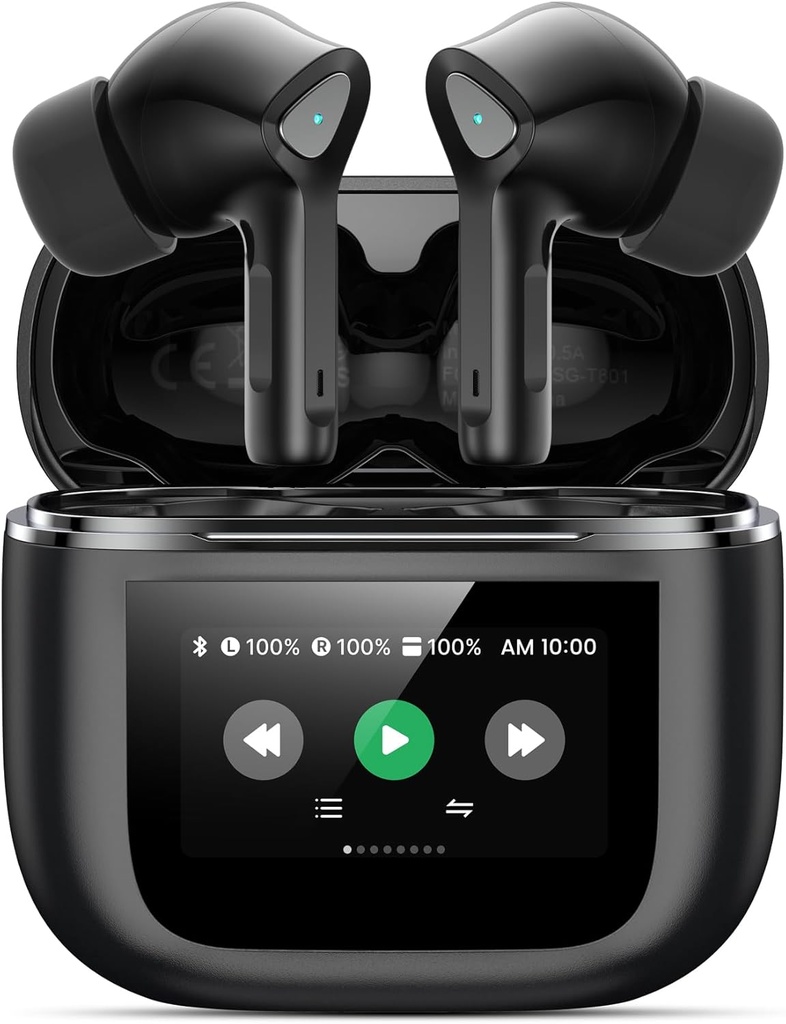 Bezprzewodowe słuchawki Bluetooth 5.3 słuchawki 50H Playtime Deep Bass Stereo Ear Buds z Mic IPX7 Waterproof Comfort Lekki w słuchawkach do uszu dla Pad Android / iOS Phones prezenty dla kobiet