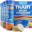 Nuun Sport Electrolyte Tablets z magnezu, Wapń, Potas, Chlorek i Sód, Gluten Free & Wegan, Mieszane aromaty, 4 Pack (40 Służenie ogółem)