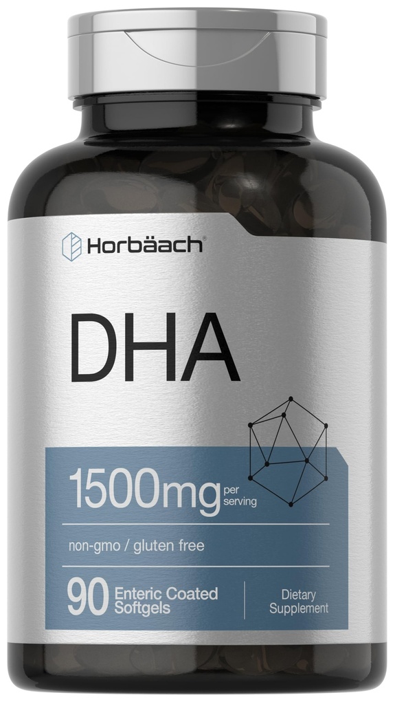 Horbaach DHA Supplement 1500mg Xiv 124; 90 Softgels Xiv 124; EPA, Omega 3, DHA Xiv 124; Non-GMO, Gluten Free