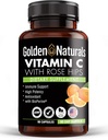 Golden Naturals Witamina C z All Natural Rose HIPS, 1000mg, wsparcie immunologiczne i potężny przeciwutleniacz, Wysoka absorpcja z BioPerine, Poprawa zdrowia skóry, 90 Kapsułki