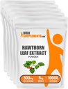 BulkSupplements.com Hawthorn Leaf Extract Powder - Hawthorn Leaf Supplement - Herbal Supplement, Vegan & Gluten Free, 500mg na jedną porcję, 5kg (11 funtów) (opakowanie po 5 sztuk)