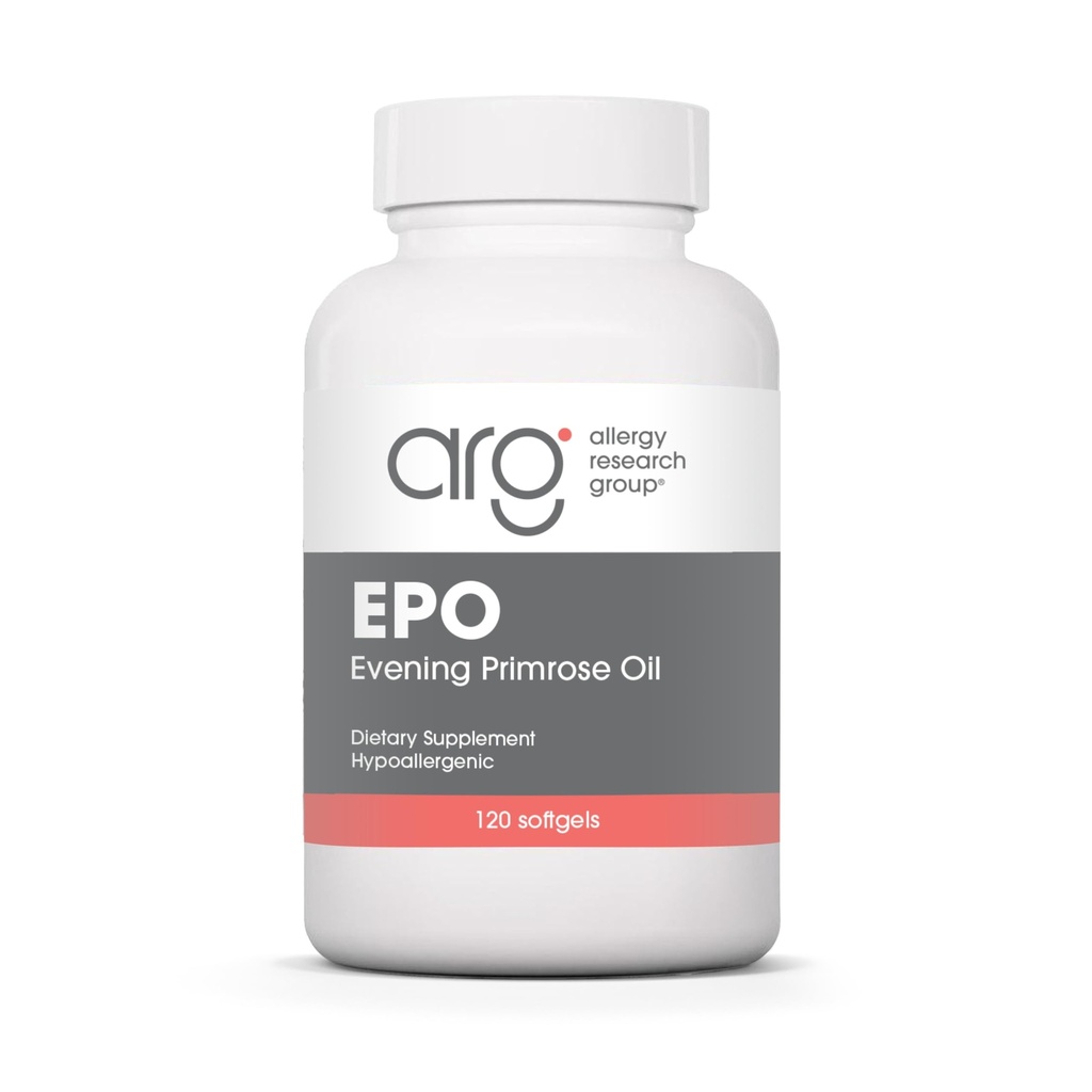 Alergia Research Group EPO - Olejek z prymy wieczornej dla mężczyzn i kobiet, dla suchych oczu, Omega- 6, GLA Gamma- kwas linolenowy, suplement 500mg - 120