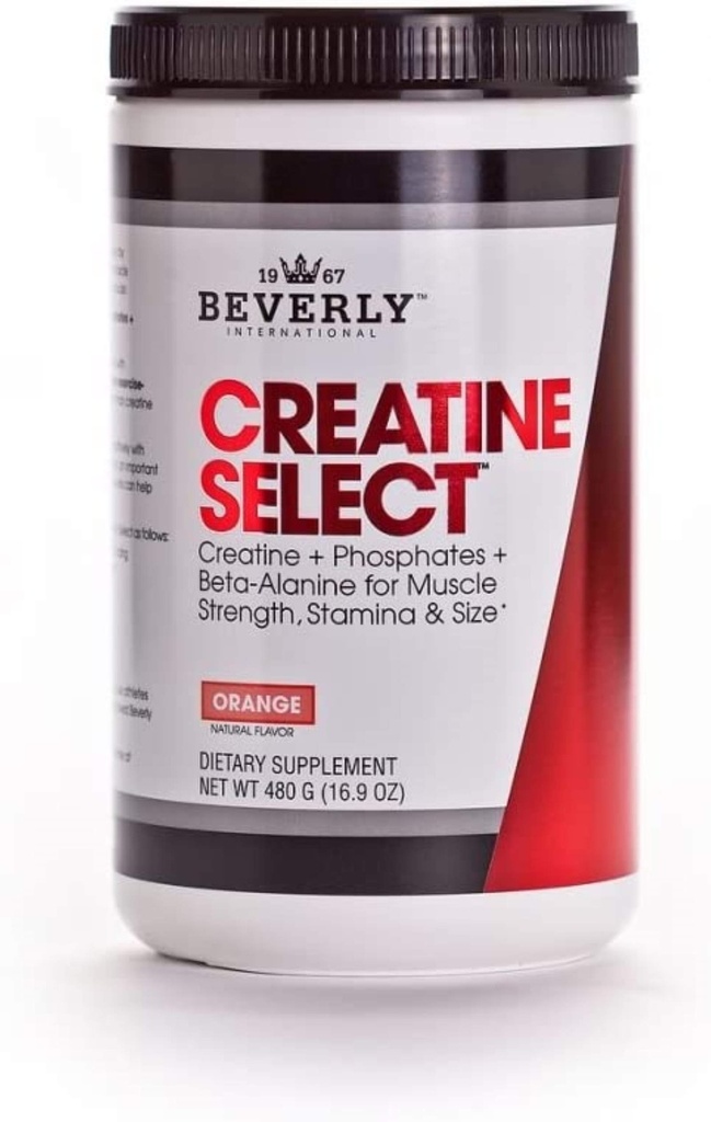 Beverly International Creatine Select z fosforanów, 40 Sług. Monowodna formuła Stwórcza. Zwiększ rozmiar mięśni, siłę, wytrzymałość i odzyskiwanie. dla mężczyzn i kobiet. Smakuje jak Tang