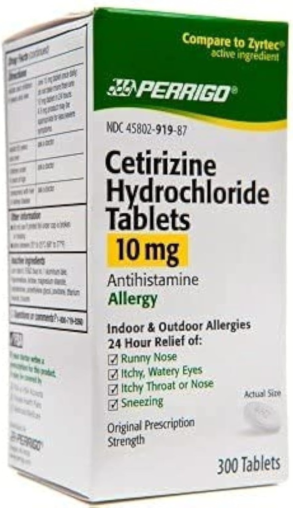 Perrigo Cetirizine Hydrochloride Tablets 10mg, 300- Count