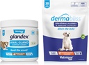Vetnique Labs Dermabliss Alergy Chews 30 Ct i Glandex Anal Gland Support Chews 60 Ct Bundle Dog Vitamin & Supplements, Anal Gland Dog Treats with Probiotics, Dog Allergies Skóra Leczenie miękkie Chew
