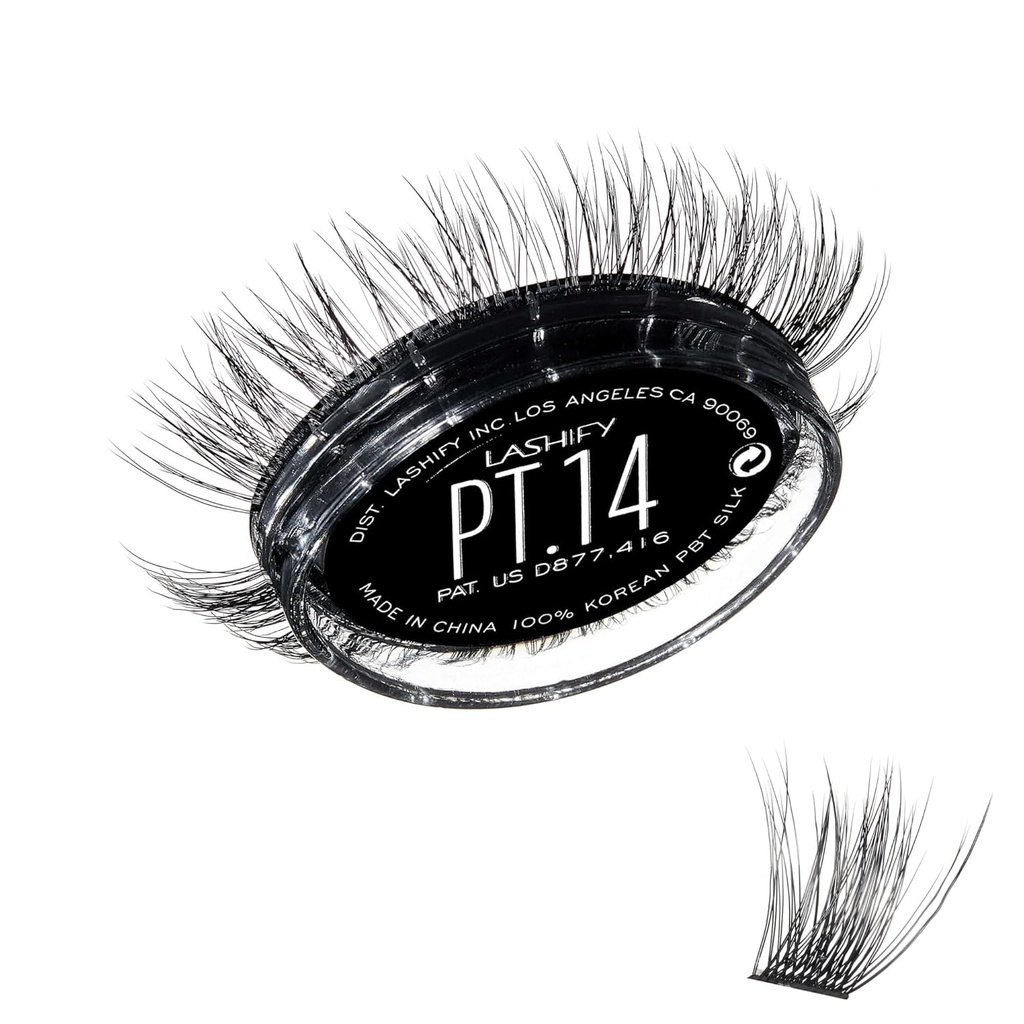 Lashify Plushy Tame 14mm Gossamer Lashs w czerni, Easy DIY Fałszywe Lashs dla obfitego jeszcze nadal naturalny wygląd