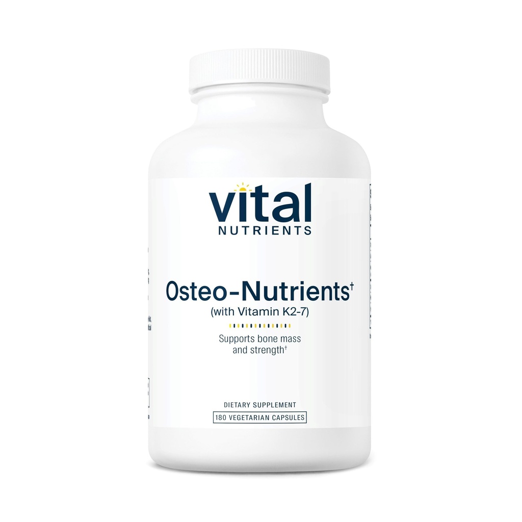 Vital Nutrigents Osteo- Nutricents Agregat 124; Witamina K2 + D3, Wapń i Magnez dla wsparcia kości i serca * Agregat 124; Suplement wegetariański Agregat 124; Gluten, Dairy, Soy Free Agregat 124; 180 Kapsułki