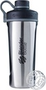 BlenderBottle Radian Shaker Cup Izolowany Stal nierdzewna Butelka wodna z drutu Whisk, 26- Ounce, Natural / Black