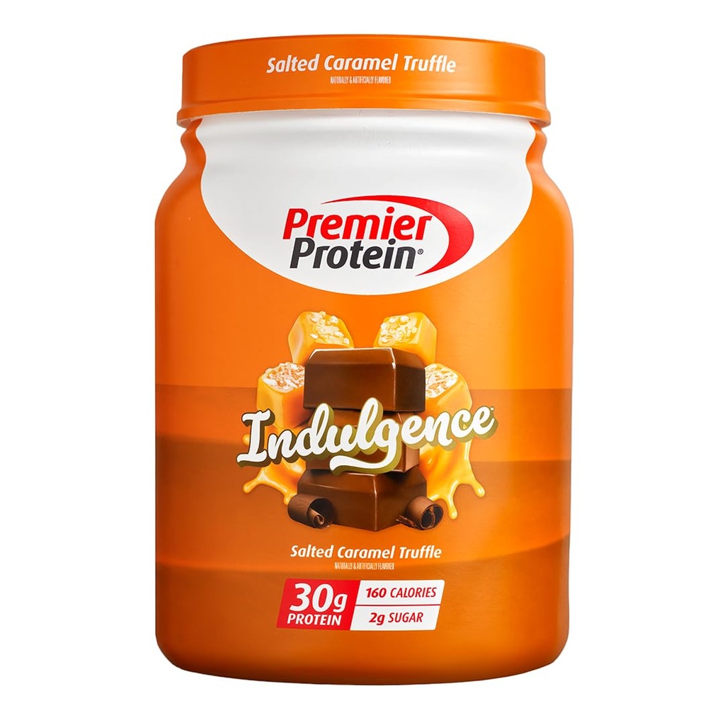 Premier Protein Indulgence Proszek protein, Karmelowe trufle, 30g białka, 3g cukru, Gluten Free (17 Słupki)