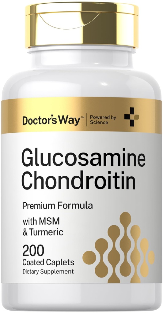 Doctor 's Way Glukozamina Chondroitin MSM Turmeric 124; 200 Caplets 124; Zaawansowany Kompleks Wsparcia 124; Non-GMO, Gluten suplement wolny