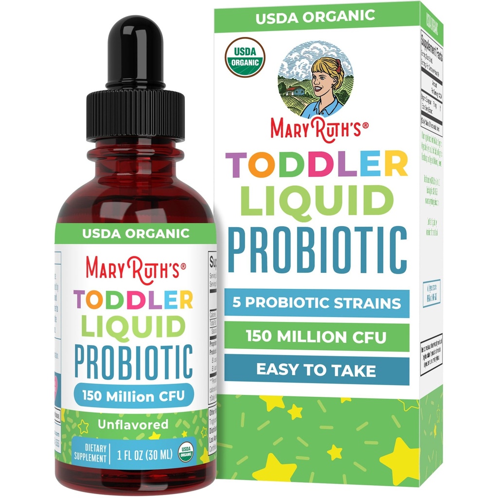 MaryRuth Organics Cocomelon Toddler Probiotic Liquid Drops 124; Dzieci Probiotyki dla wieków 1-3 Pix124; 5 Probiotyczne ciecze 124; 150 Miliard CFU Per Serving 124; USDA Organic Equipment 124; Cukier wolny 124; Gluten wolny 124; 1 Fl Oz