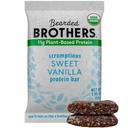 Brodaty Brothers Organic Protein Bars, Vanilla (10 Pack) - 11g białka roślinnego Gluten wolny wegan, NieGMO Zdrowe przekąski dla dorosłych Dobre źródło włókna