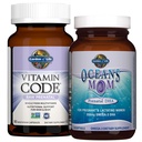 Ogród życia Prenatal Multi + DHA Bundle: Kod witaminy Surowy Prenatal Multivitamin z folianem, 90 Kapsułki wegetariańskie Plus Oceans Mama DHA raz dziennie, 350mg DHA Olej rybny, 30 Truskawki Softgels