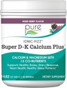 Jonic Fizz Super D- K Wapń Plus Pure Essence - z dodatkowym magnezem, Witamina D3, Witamina K2 dla silnych kości i wsparcia stresu - Mieszane jagody - 14.82oz