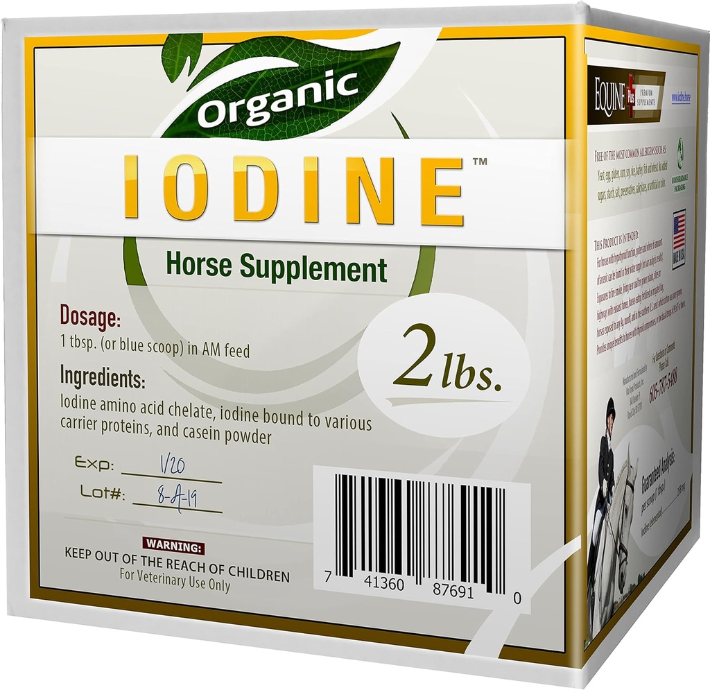 Organiczny jod 2 lbs. - Suplement odżywczy dla koni, Zwierzęta - w / 18 Amino Kwasy
