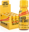 Naked odżywianie Naked Fire Shot - Natural Energy Shots, Ginger Root, Surowy Jabłkowy Cydr Ocet, Organic Ginseng & Ashwagandha, Detox, Energy Wellness Shots - 2.5Oz, 12 Pack