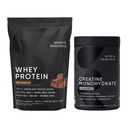 Sports Research ® Monohydrat kreatynowy (1.1 LBS) i holenderskie białko serwatki czekoladowej (5.42 LBS), Dynamiczny Duo dla Lean Muscle Building, Poprawa wydajności i siły i odzyskiwania treningu