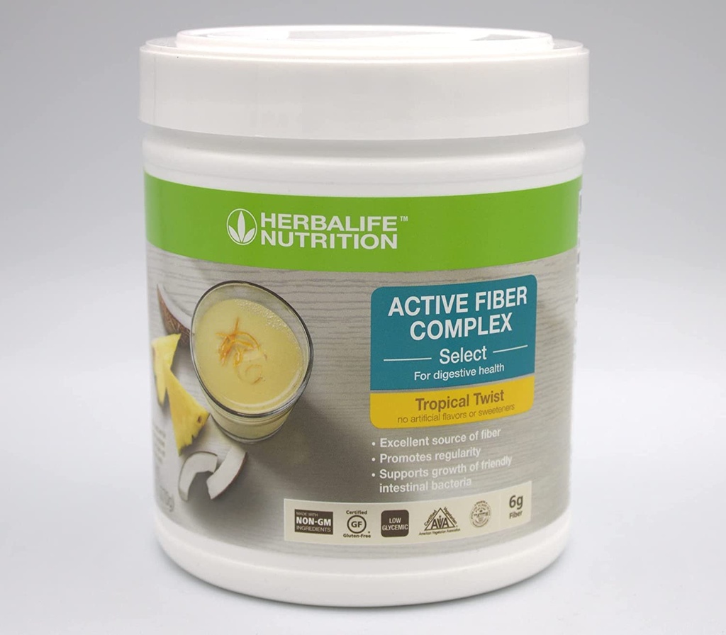 HerbalifeHERBALIFE Active Fiber Complex Select: Tropical Twist 270g dla zdrowia trawiennego, Brak sztucznych aromatów lub słodzików, Gluten- Free, Made with Non-GM Składniki, Certified Vegetarian