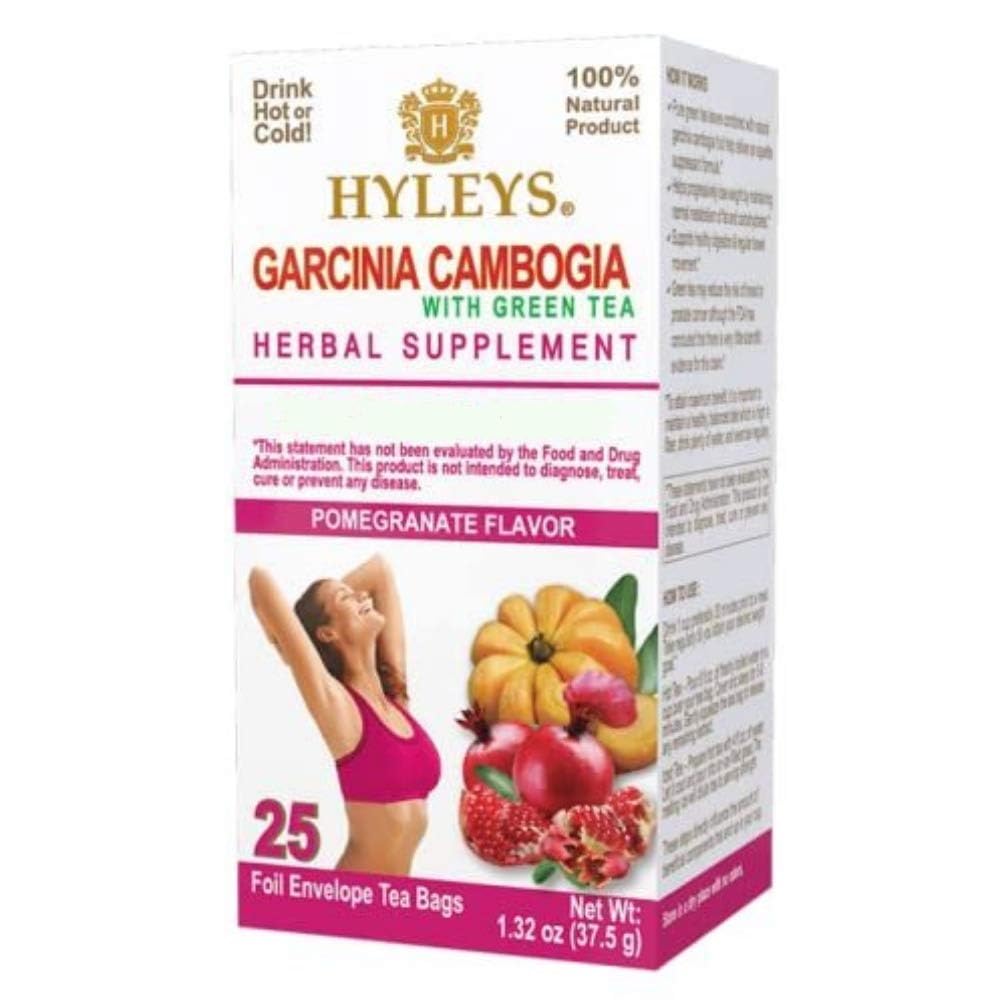 Herbata HYLEYS Garcinia Cambogia Zielona herbata z Pomegranat Flavor - 25 Torby herbaty