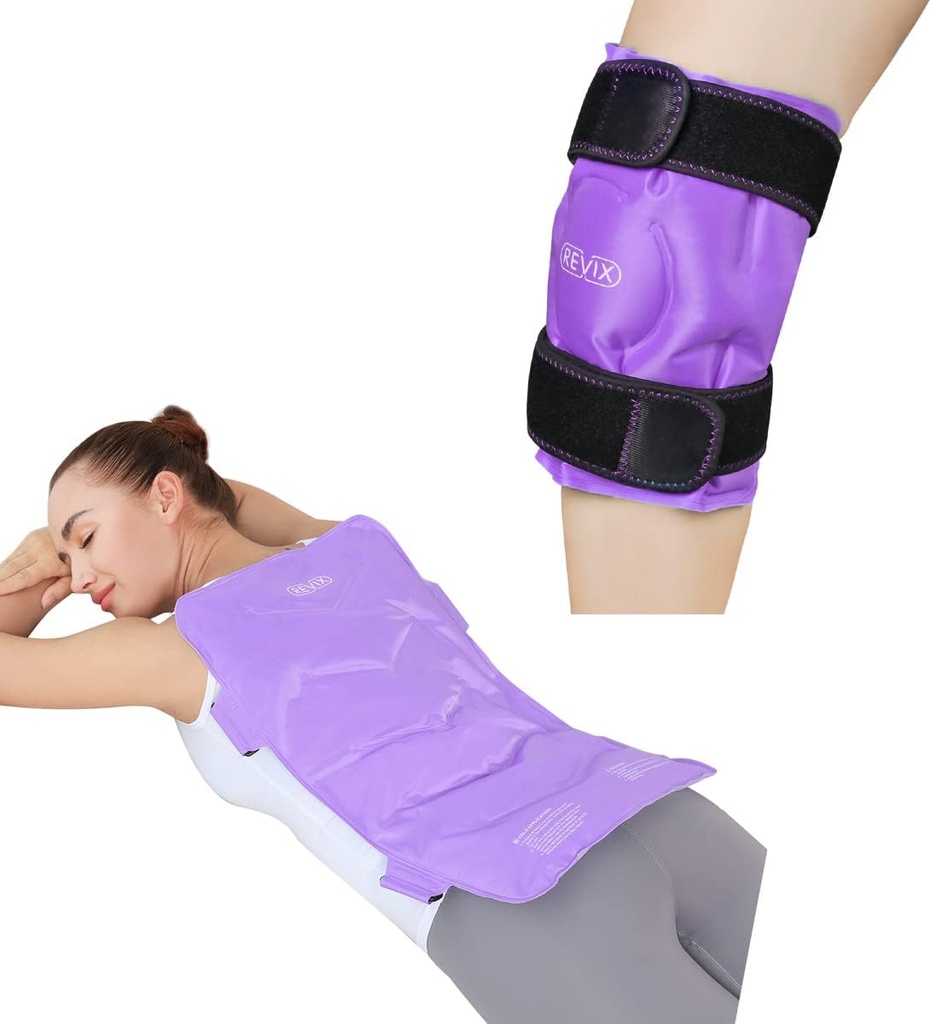RevIX Pack Ice Knee dla urazów wielokrotnego użytku i bardzo duży żel zimny pakiet dla pełnego uśmierzenia bólu pleców