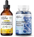 Dzikie i organiczne Echinacea Goldenseal nalewka 4 fl oz & Lung Detox Gummies