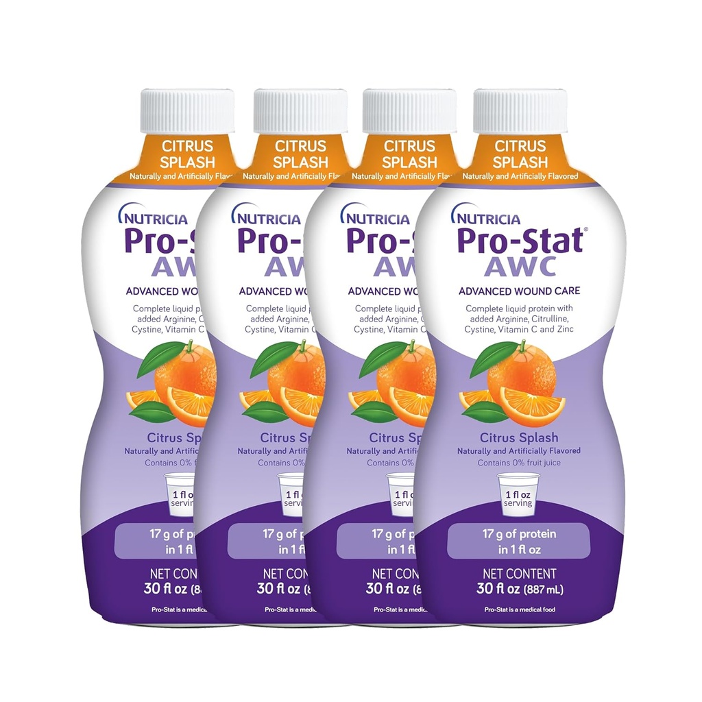 Pro- Stat Zaawansowana opieka nad ranami (AWC), skoncentrowane płynne białko medyczne żywności - Citrus Splash Punch Flavor, 30 Butelka Fl Oz (Przypadek 4)