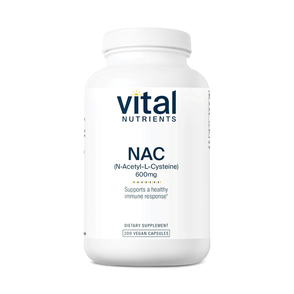 Vital Nutrigents NAC 600mg < 124; N- Acetyl Cysteine < 124; Vegan NAC Supplement < 124; Antioksydant for Sinus, Liver, Immune, and Rescue Health * < 124; Gluten, Dairy, Soy Free < 124; 200 kapsułki