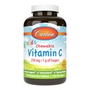 Carlson - Kid 's Chewable Witamina C, 250 mg, 1 g Cukry, Wsparcie immunologiczne & Optymalne Wellness, Przeciwutleniacz, Tangerine, 120 Tabletki wegetariańskie