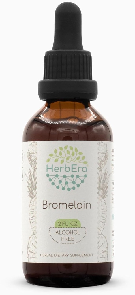 Bromelain B60 Ekstrakt ziołowy wolny od alkoholu Tincture, Superkoncentrat Wildcrafted Bromelain, Ananas comosus (2 fl oz)