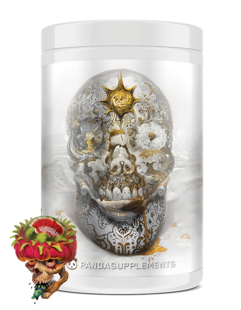 Underground Bio Labs / Panda Supps Skull: Nootropic Pre- Workout, 403mg Kofeina, Tunnel Vision Focus, Pompy, Unparaled Energy (40 Scoops) (Smogonfruit Arbuz Candy) Skull Crusher